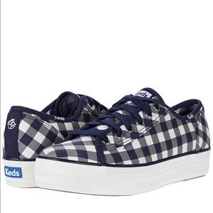 Draper James Navy Gingham Keds- NEVER WORN